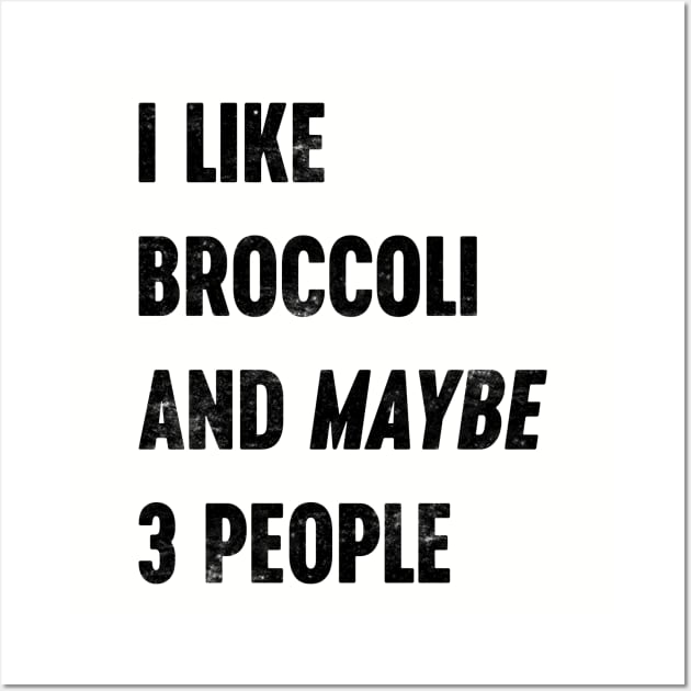 I LIKE BROCCOLI AND MAYBE 3 PEOPLE Funny Retro Wall Art by Luluca Shirts